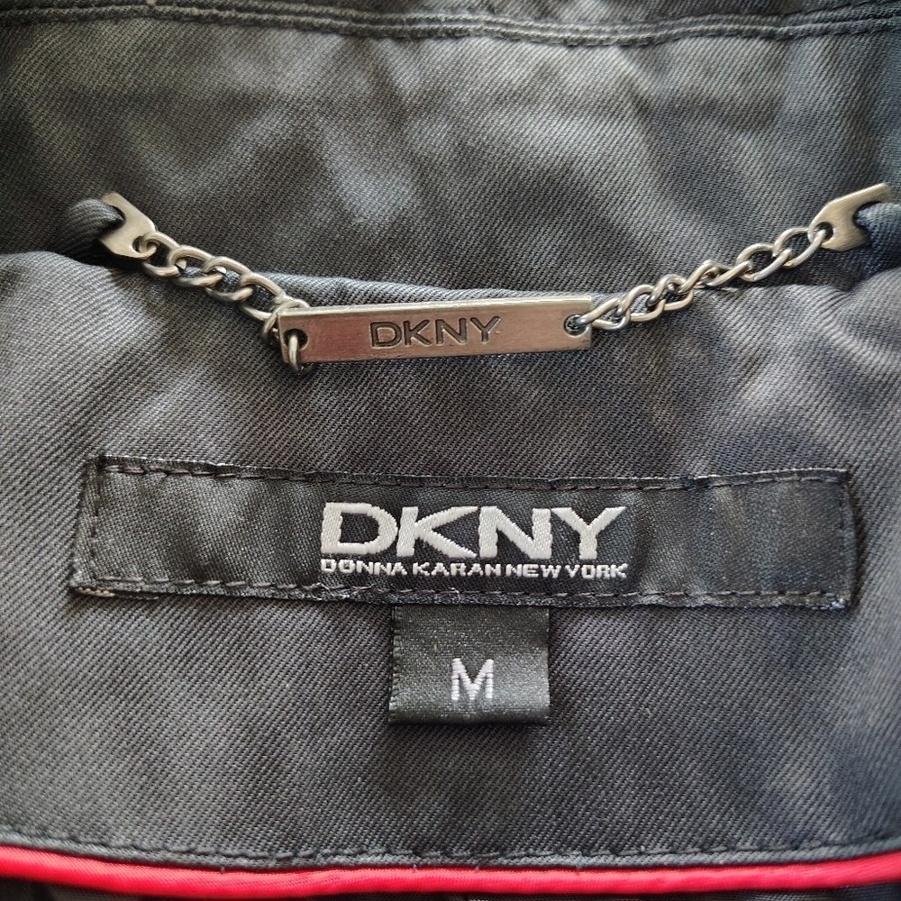 DKNY Black Trench Coat Classic M - Picture 7 of 12
